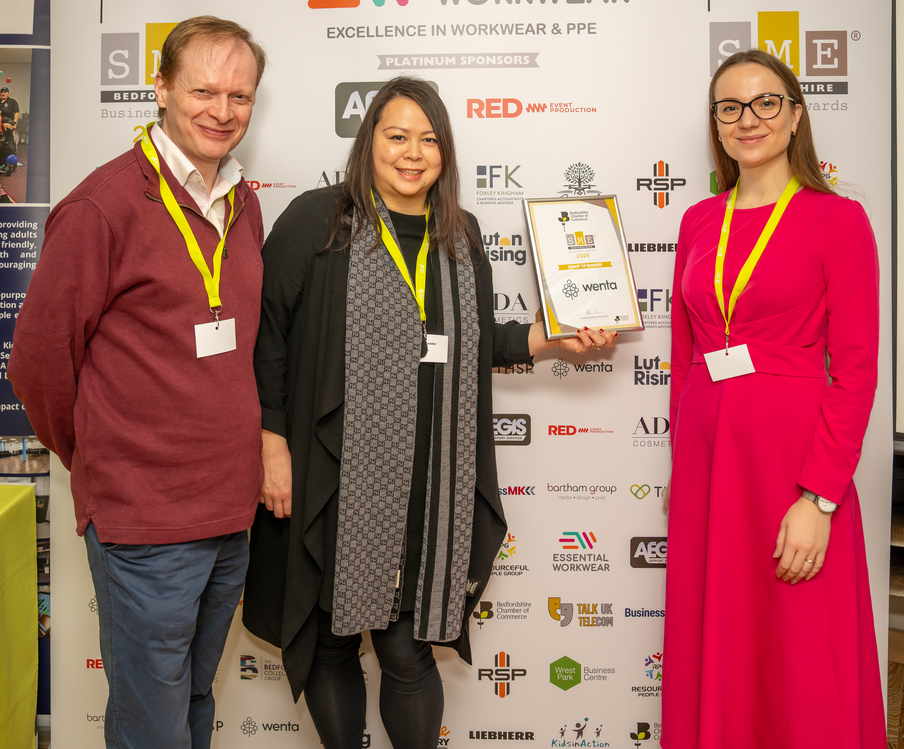 The Wenta team at The Bedfordshire Chamber of Commerce SME Bedfordshire Business Awards launch event, Central Bedfordshire College, Dunstable, 15th January 2026.